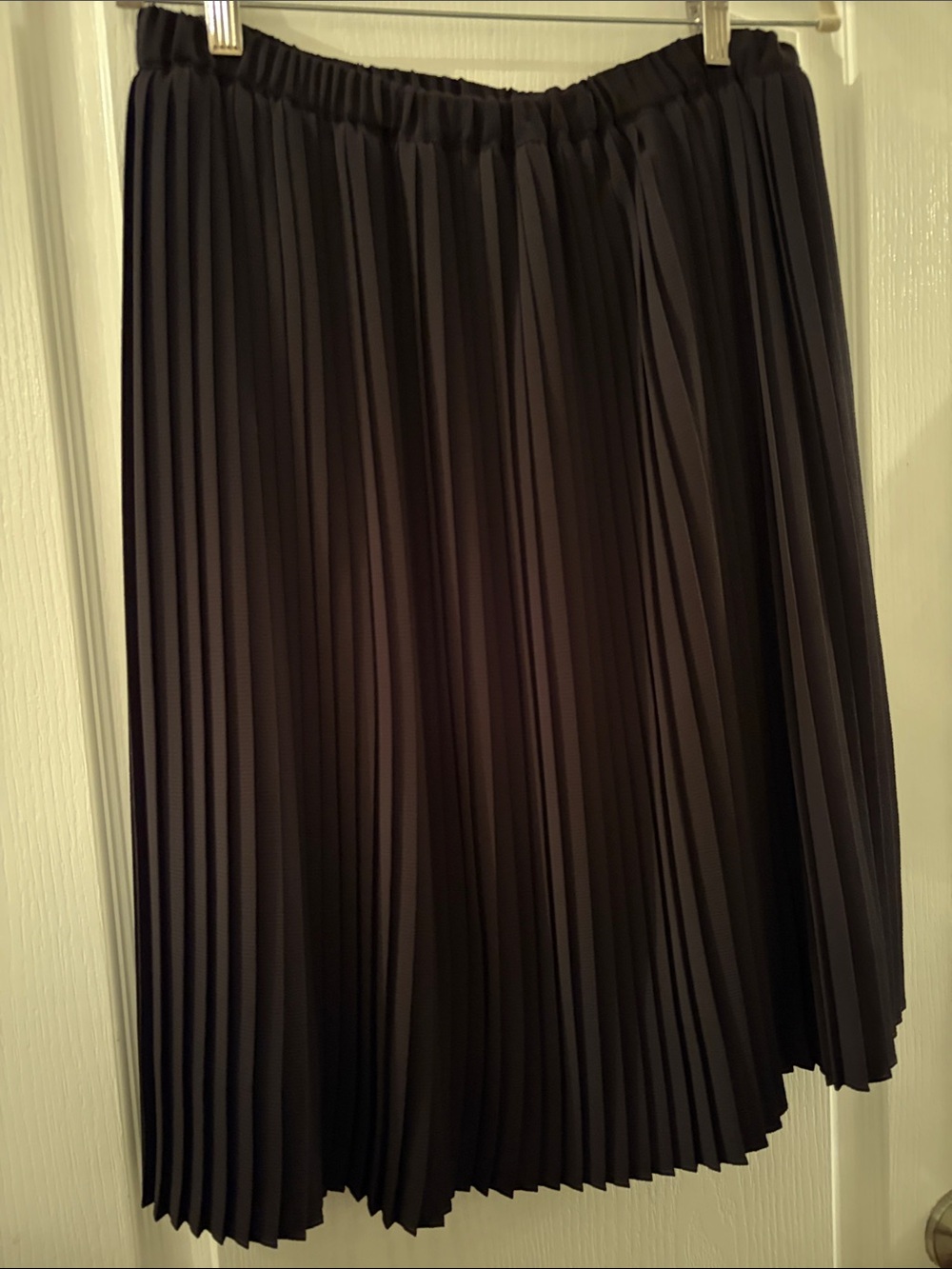 Black Pleated Midi Skirt